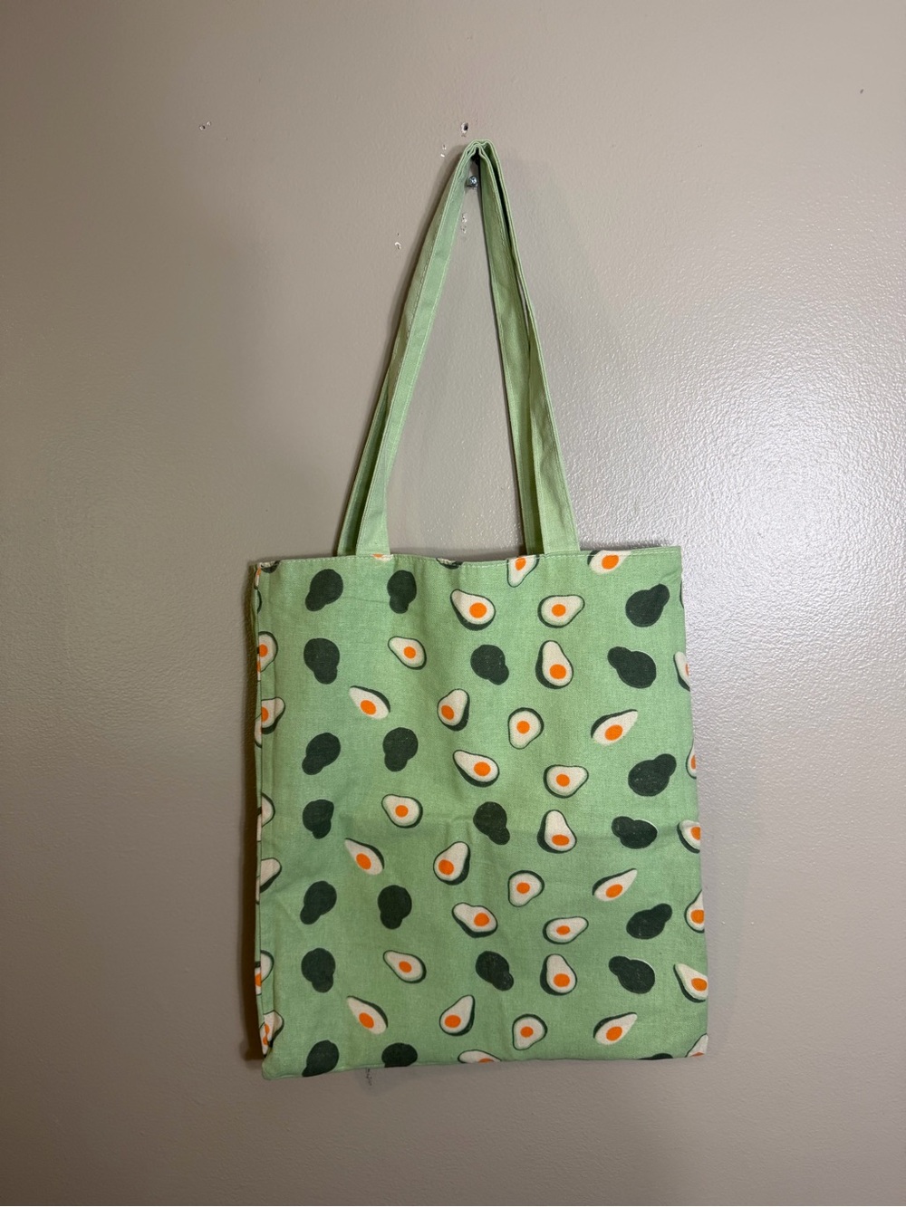 Avocado Fried Egg Green Novelty Tote Bag Foodie Farmers Market 15.5x13.5